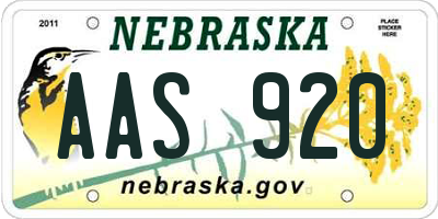NE license plate AAS920