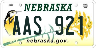NE license plate AAS921