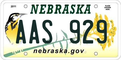 NE license plate AAS929