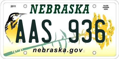 NE license plate AAS936