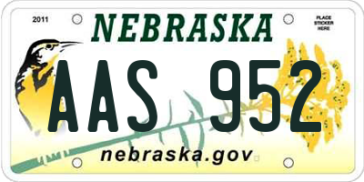 NE license plate AAS952