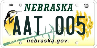 NE license plate AAT005