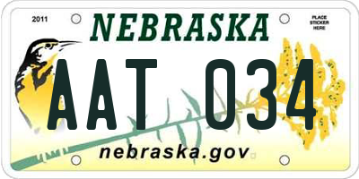 NE license plate AAT034