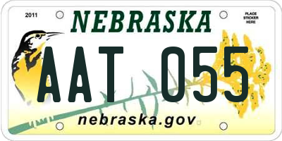 NE license plate AAT055