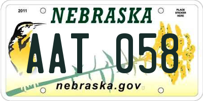 NE license plate AAT058