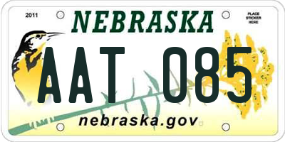 NE license plate AAT085