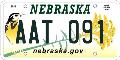 NE license plate AAT091