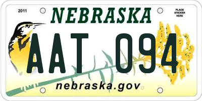NE license plate AAT094