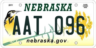 NE license plate AAT096