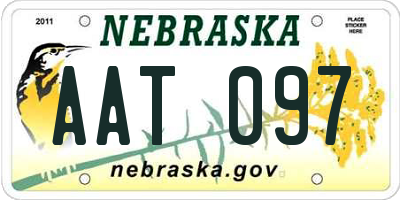 NE license plate AAT097