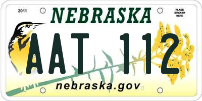 NE license plate AAT112