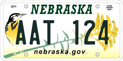 NE license plate AAT124