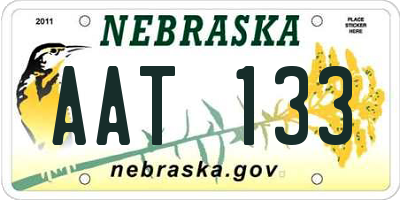 NE license plate AAT133