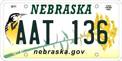 NE license plate AAT136
