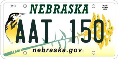 NE license plate AAT150