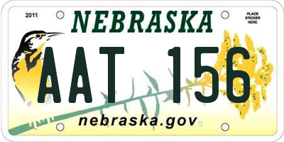 NE license plate AAT156