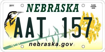 NE license plate AAT157