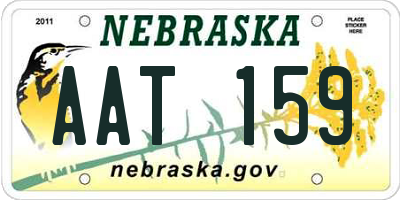 NE license plate AAT159