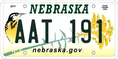 NE license plate AAT191