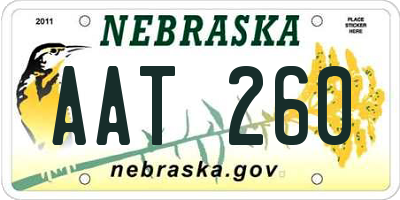 NE license plate AAT260