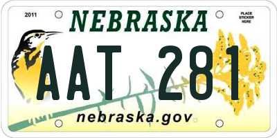 NE license plate AAT281