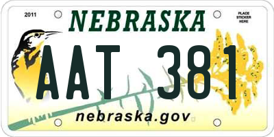 NE license plate AAT381