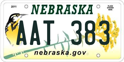 NE license plate AAT383