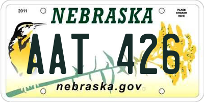 NE license plate AAT426