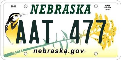 NE license plate AAT477
