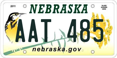NE license plate AAT485