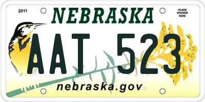 NE license plate AAT523