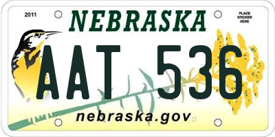 NE license plate AAT536