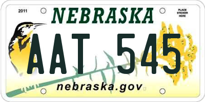 NE license plate AAT545