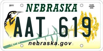 NE license plate AAT619