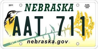 NE license plate AAT711