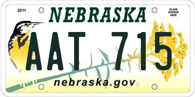 NE license plate AAT715