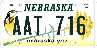 NE license plate AAT716