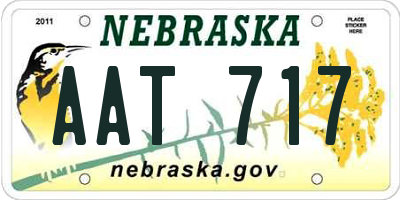 NE license plate AAT717