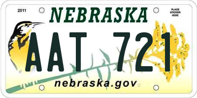 NE license plate AAT721