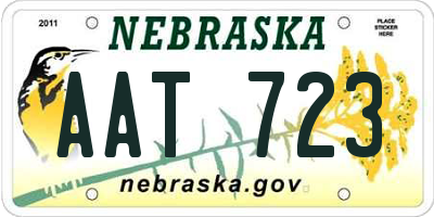 NE license plate AAT723
