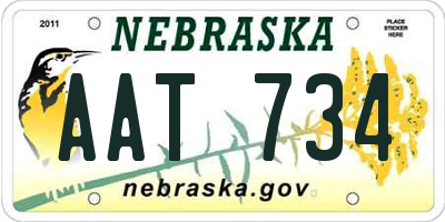 NE license plate AAT734