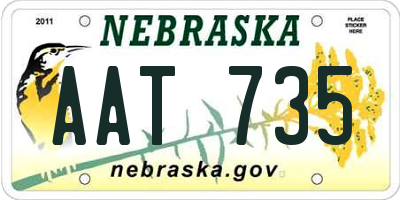NE license plate AAT735