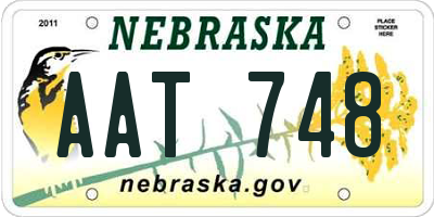 NE license plate AAT748