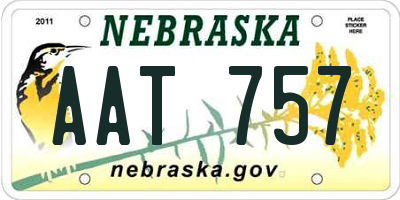 NE license plate AAT757