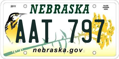 NE license plate AAT797