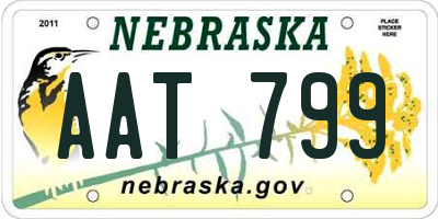 NE license plate AAT799