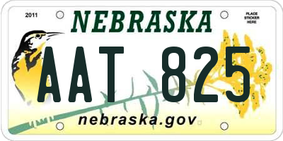 NE license plate AAT825