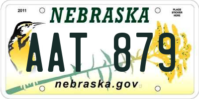 NE license plate AAT879