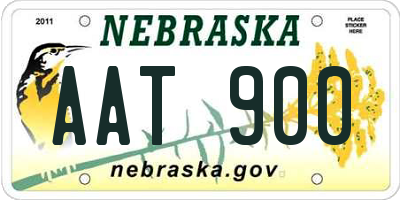 NE license plate AAT900