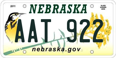 NE license plate AAT922